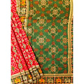  Women's Patola Silk Meena And Zari Woven Saree With Unstitched Blouse 5.5MtrÂ (Red)
