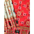  Women's Patola Silk Meena And Zari Woven Saree With Unstitched Blouse 5.5MtrÂ (White)