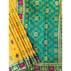 Generic Women's Patola Silk Meena And Zari Woven Saree With Unstitched Blouse 5.5MtrÂ (Yellow)