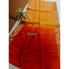Generic Women's Raw Silk Ikkat Saree With Unstitched Blouse 5.5MtrÂ (Mustard)