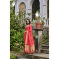  Women's Silk_Blend Butti Pattern Saree With Unstitched Blouse 5.5MtrÂ (Pink)