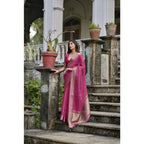 Generic Women's Silk_Blend Butti Pattern Saree With Unstitched Blouse 5.5MtrÂ (Pink)