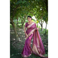  Women's Silk_Blend Butti Pattern Saree With Unstitched Blouse 5.5MtrÂ (Purple)
