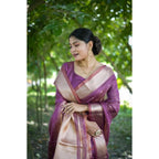 Generic Women's Silk_Blend Butti Pattern Saree With Unstitched Blouse 5.5MtrÂ (Purple)