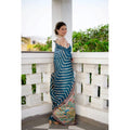  Women's Faux_Tussar_Silk Geometric_Print Saree With Unstitched Blouse 5.5MtrÂ (Blue)