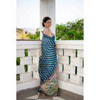 Generic Women's Faux_Tussar_Silk Geometric_Print Saree With Unstitched Blouse 5.5MtrÂ (Blue)