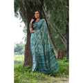  Women's Faux_Tussar_Silk Abstract_Print Saree With Unstitched Blouse 5.5MtrÂ (Sea_Green)