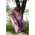 Generic Women's Faux_Tussar_Silk Abstract_Print Saree With Unstitched Blouse 5.5MtrÂ (Purple)