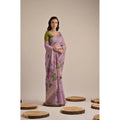 Women's Blended_Cotton Floral Motifs And Woven Buttas Saree With Unstitched Blouse 5.5MtrÂ (Lavender)