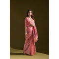  Women's Blended_Cotton Floral Saree With Unstitched Blouse 5.5MtrÂ (Pink)