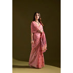 Generic Women's Blended_Cotton Floral Saree With Unstitched Blouse 5.5MtrÂ (Pink)
