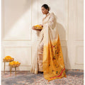  Women's Blended_Cotton Woven_Motifs Saree With Unstitched Blouse 5.5MtrÂ (Mustard)
