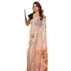 Generic Women's Blended_Cotton Woven_Motifs Saree With Unstitched Blouse 5.5MtrÂ (Peach)