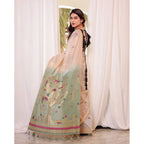 Generic Women's Blended_Cotton Woven_Motifs Saree With Unstitched Blouse 5.5MtrÂ (Rama_Green)