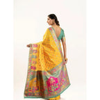 Generic Women's Faux_Banarasi Woven Motifs Saree With Unstitched Blouse 5.5MtrÂ (Yellow)