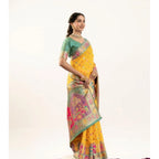 Generic Women's Faux_Banarasi Woven Motifs Saree With Unstitched Blouse 5.5MtrÂ (Yellow)