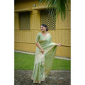  Women's Faux_Banarasi Lining Pattern Saree With Unstitched Blouse 5.5MtrÂ (Light_Green)