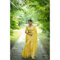  Women's Faux_Banarasi Lining Pattern Saree With Unstitched Blouse 5.5MtrÂ (Yellow)