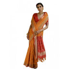 Generic Women's Silk_Blend Ethnic Ikat Pattern Saree With Unstitched Blouse 5.5MtrÂ (Mustard)
