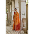 Generic Women's Silk_Blend Ethnic Ikat Pattern Saree With Unstitched Blouse 5.5MtrÂ (Mustard)