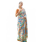 Generic Women's Faux_Tussar Kalamkari_Print Saree With Unstitched Blouse 5.5MtrÂ (Brown)