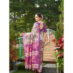 Generic Women's Faux_Tussar Kalamkari_Print Saree With Unstitched Blouse 5.5MtrÂ (Purple)