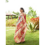 Generic Women's Faux_Tussar Kalamkari_Print Saree With Unstitched Blouse 5.5MtrÂ (Red)