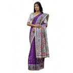Generic Women's Faux_Tussar Geometric_Print Saree With Unstitched Blouse 5.5MtrÂ (Purple)