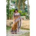  Women's Faux_Tussar Geometric_Print Saree With Unstitched Blouse 5.5MtrÂ (Mustard)