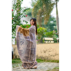 Generic Women's Faux_Tussar Geometric_Print Saree With Unstitched Blouse 5.5MtrÂ (Mustard)