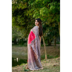 Generic Women's Faux_Tussar Geometric_Print Saree With Unstitched Blouse 5.5MtrÂ (Pink)