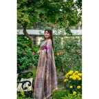 Generic Women's Faux_Tussar Geometric_Print Saree With Unstitched Blouse 5.5MtrÂ (Purple)