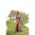  Women's Faux_Tussar Geometric_Print Saree With Unstitched Blouse 5.5MtrÂ (Rust)