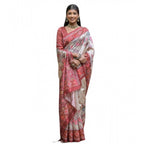 Generic Women's Faux_Tussar Floral Jal With Patola Print Saree With Unstitched Blouse 5.5MtrÂ (Maroon)