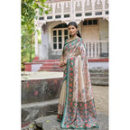 Generic Women's Faux_Tussar Floral Jal With Patola Print Saree With Unstitched Blouse 5.5MtrÂ (Teal)