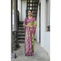  Women's Faux_Tussar Ikat Saree With Unstitched Blouse 5.5MtrÂ (Green)