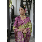 Generic Women's Faux_Tussar Ikat Saree With Unstitched Blouse 5.5MtrÂ (Green)