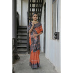 Generic Women's Faux_Tussar Ikat Saree With Unstitched Blouse 5.5MtrÂ (Orange)