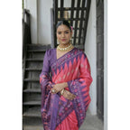 Generic Women's Faux_Tussar Ikat Saree With Unstitched Blouse 5.5MtrÂ (Peach)