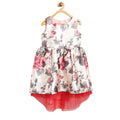  Girl's Polyester &amp;amp; Net Inset Sleeveless Dress with Net Inset (Off White)
