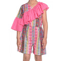  Girl's Cotton &amp;amp; Polyester Printed 3/4th Sleeves Dress (Pink)