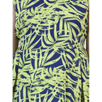 Generic Girl's Polyester Crepe &amp; Net Printed Sleeveless Dress (Yellow-Blue)