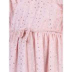 Generic Girl's Net Printed Sleeveless Dress (Blush Pink)