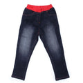  Girl's Denim Ribbed Elasticated Jeans (Black)