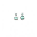 Generic Women's Brass Silver Plated Drop Earrings (Turquoise)