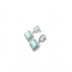 Generic Women's Brass Silver Plated Drop Earrings (Turquoise)