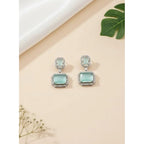 Generic Women's Brass Silver Plated Drop Earrings (Turquoise)
