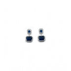 Generic Women's Brass Silver Plated Drop Earrings (Blue)