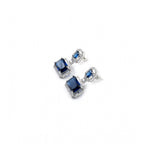 Generic Women's Brass Silver Plated Drop Earrings (Blue)