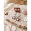  Women's Brass Silver Plated Drop Earrings (Pink)